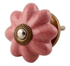 Lavender Crackle Ceramic Melon Cabinet Knob